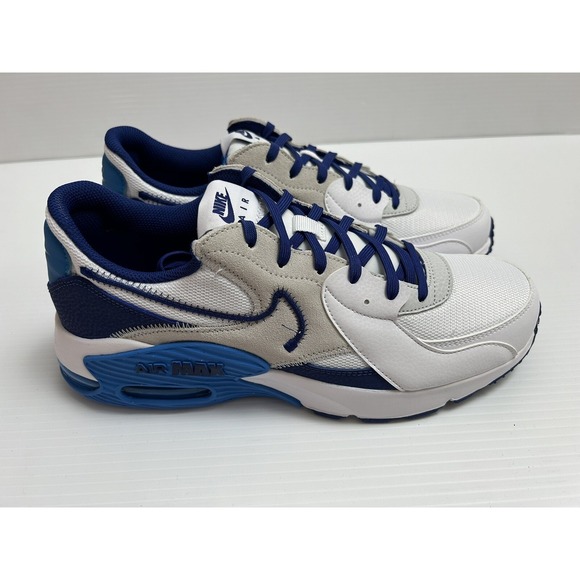 Men's Nike Air Max Excee Shoes White Deep Royal Blue Size 10 DZ0795-100